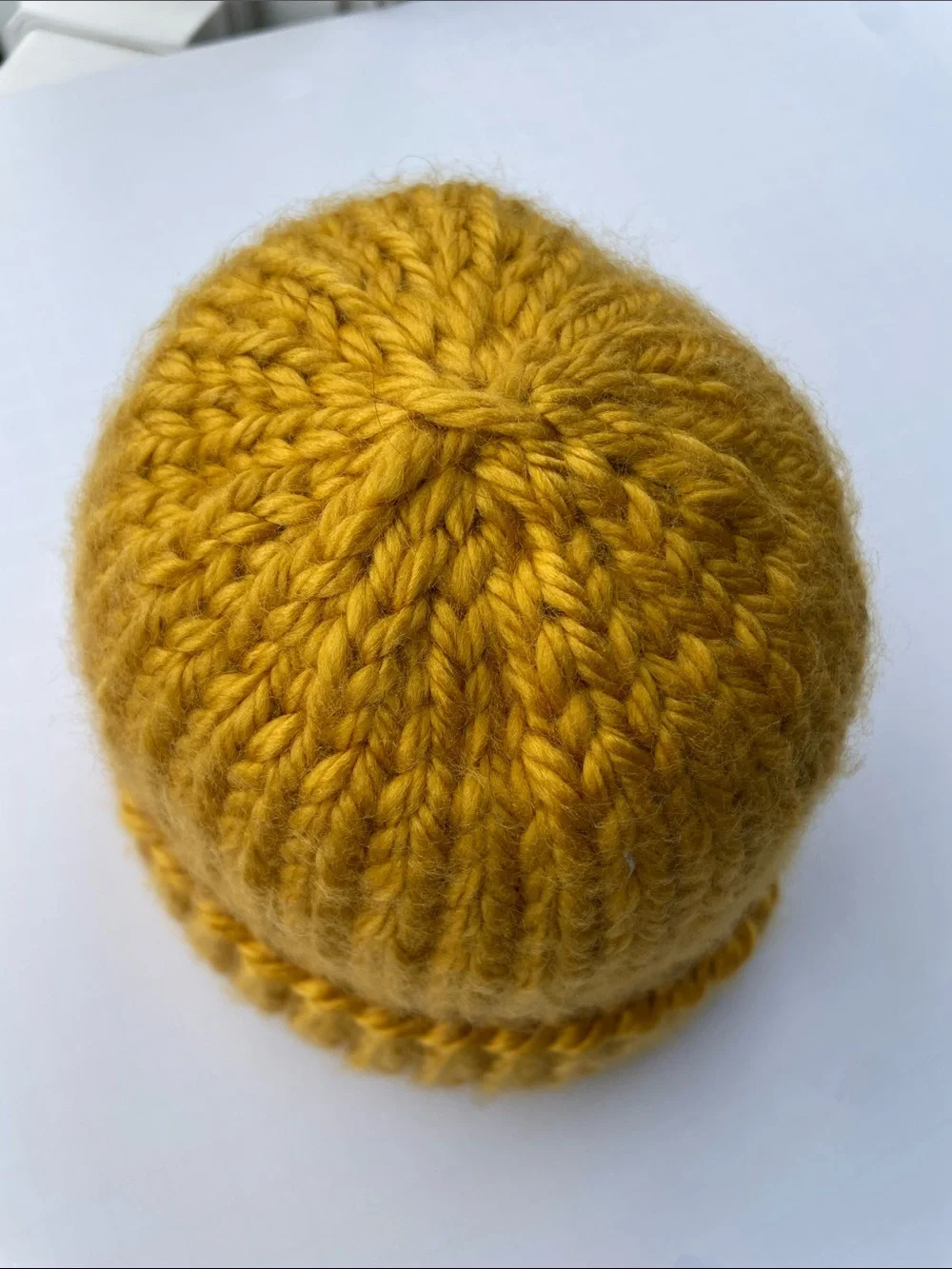 Kids Chunky Knit Beanie - Mustard Yellow